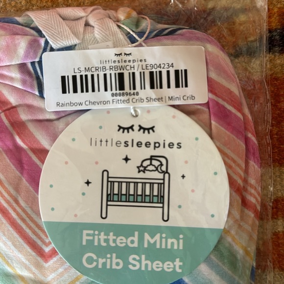 Little Sleepies Rainbow Chevron Fitted Mini Crib Sheet - Picture 2 of 2